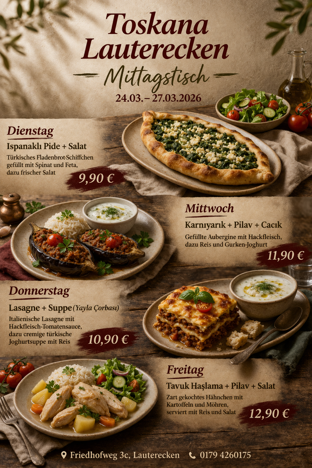 Wöchentlicher Mittagstisch 24. März – 27. März 2026