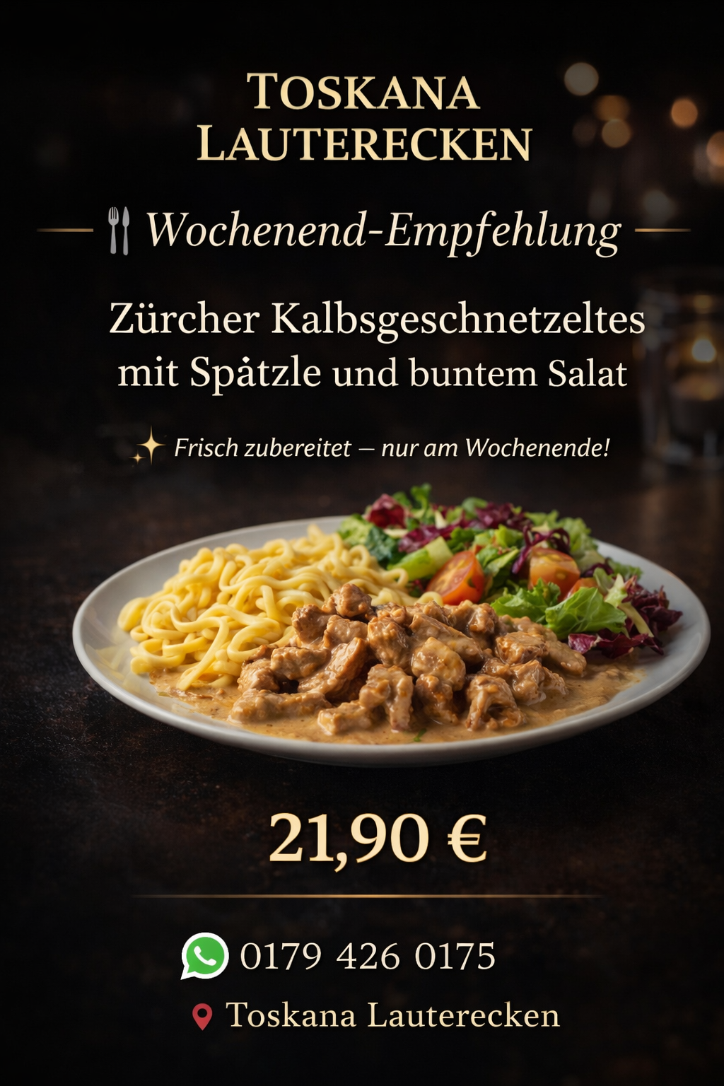 Wochenend-Spezial am 21. & 22. Februar – Zürcher Kalbsgeschnetzeltes